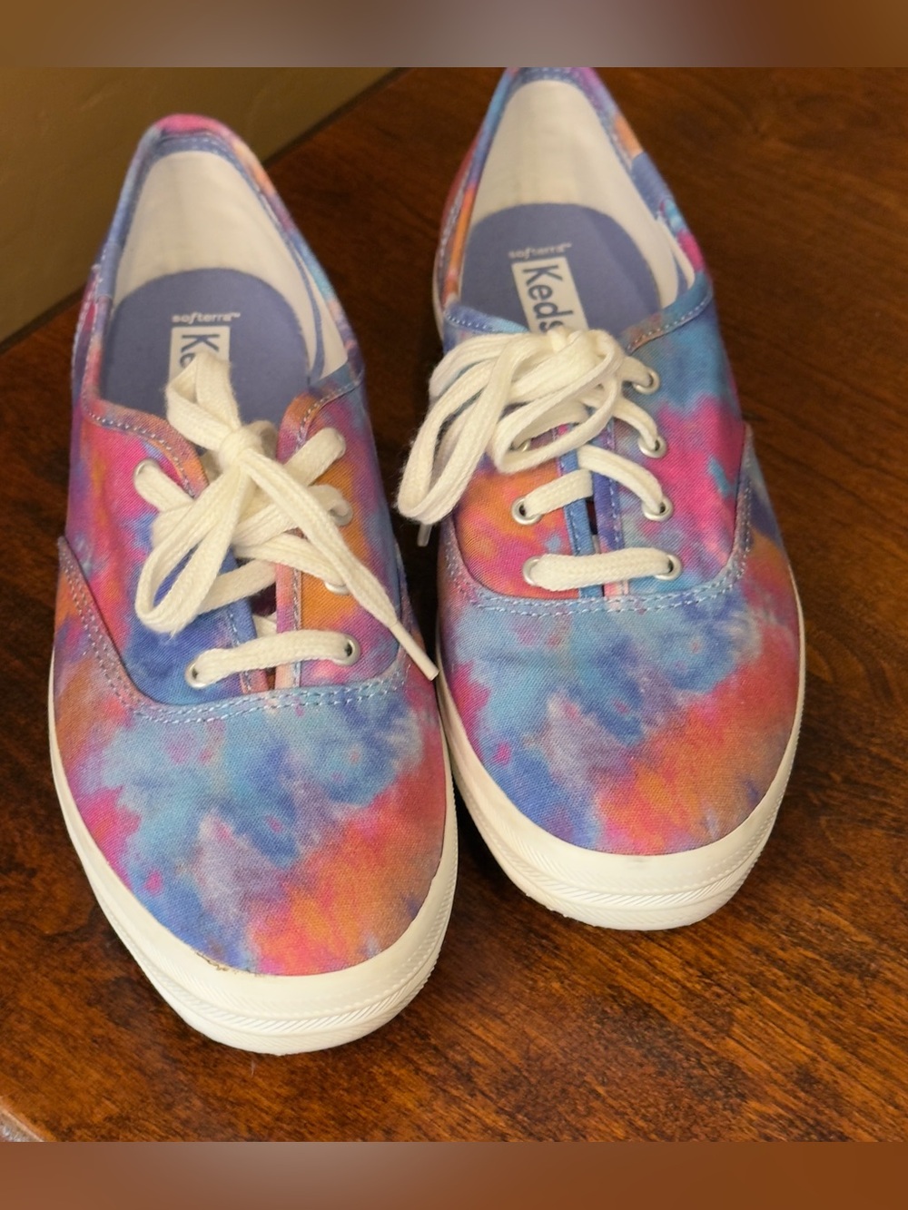 Keds Women's Tie-Dye Canvas Sneakers in Blue, Pink, Orange